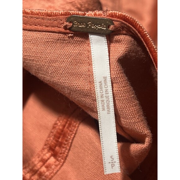 Free People Dress Woman's S Rust Orange Velvet Mini Open Back Elastic Straps - Picture 7 of 9